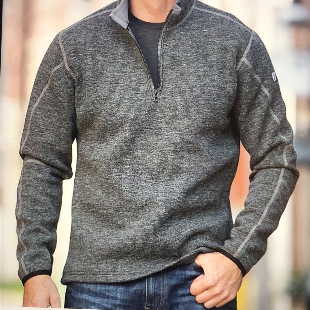 KUHL Thor 1/4 Zip Fleece Men's Charcoal Sweater Pullover Size XL Hiking Outdoors